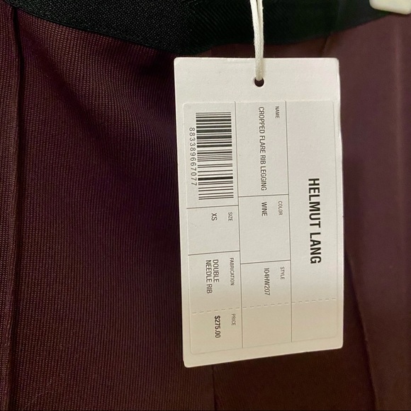 Helmut Lang cropped flare rib legging Wine color♥️ - Picture 5 of 7